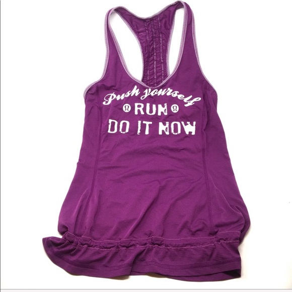 lululemon athletica Tops - *Lululemon Purple Ruched Racer Push Yourself 4 Z29